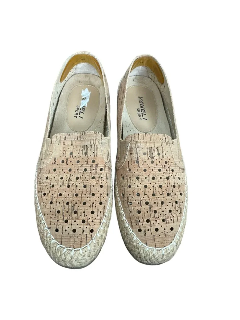 Vaneli Sport Womens Cork Espadrille Loafers Jute Trim Slip-On Comfort Shoes 9N